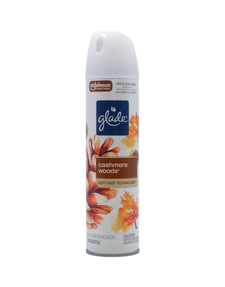 34307 - Glade Cashmere Woods Spray. - 7.3 oz. (Case of 6) - Box:  - Loc: I5