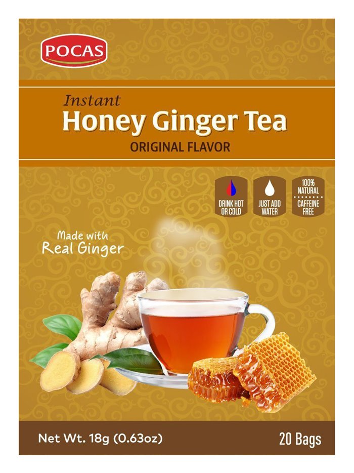 11996 - Pocas Honey Ginger Tea, Original Flavor - 18gr/20 Bags. (Case Of 24) - Box:  - Loc: R3