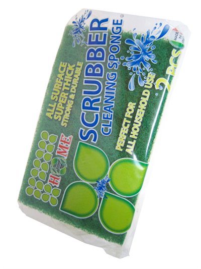 12324 - Home Scrubber Cleaning Sponge - 2 Pcs. (Case of 72) - Box:  - Loc: J7