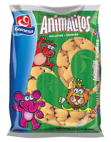 13247 - Gamesa Animalitos Cookies - 16 oz. - Box:  - Loc: F1