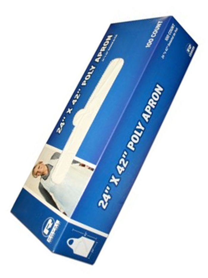 14091 - Poly Aprons 24" X 42" - 100ct - Box:  - Loc: Q4