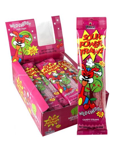 14102 - Sour Power Straws Wild Cherry - 24ct - Box:  - Loc: L12