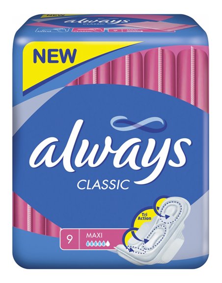 Always Classic Maxi Size 2 - 16 x 9's - Sell by: case - Loc: D2
