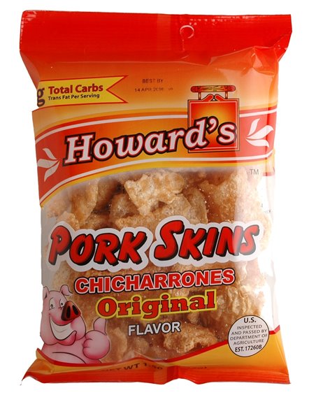 15060 - Howard's Pork Skins Original ( Soft ) - 1.5 oz. - Box:  - Loc: P2