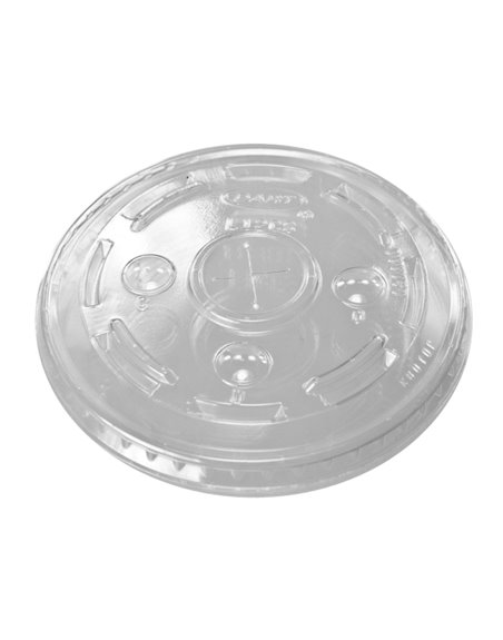 15226 - Clear Plastic Flat Lids W/Straw Slot, 12-24oz. - 10x100ct - Box:  - Loc: R3
