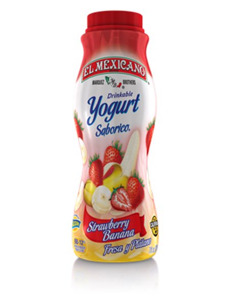 15352 - El Mexicano Yogurt Strawberry/Banana - 7 fl. oz. (12 Pack) - Box:  - Loc: 1