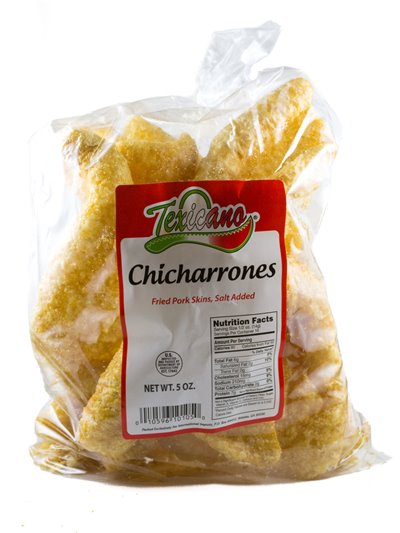 15438 - Texicano Chicharrones ( Fried Pork Skins ) - 5 oz. - Box:  - Loc: P3