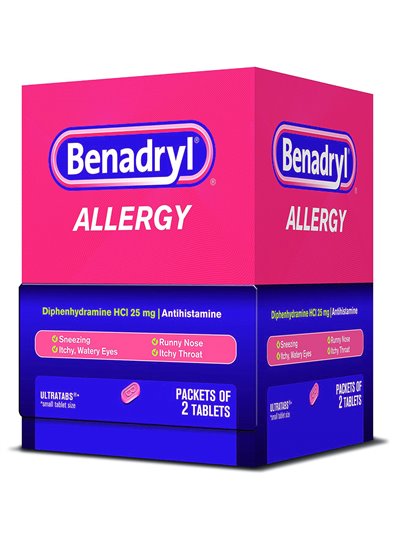 5243 - Benadryl Allergy 25mg - 25/2's - Box:  - Loc: K3