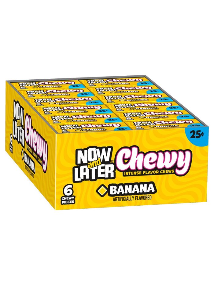 14058 - Now & Later Chewy Banana 25¢ - 24/6pcs - Box:  - Loc: L10