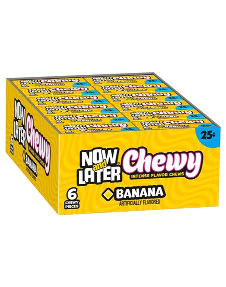 14058 - Now & Later Chewy Banana 25¢ - 24/6pcs - Box:  - Loc: L10
