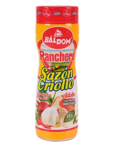 14445 - Ranchero Sazón Criollo Adobo W/Pepper - 12.2 oz. (Case of 24) - Box:  - Loc: N5