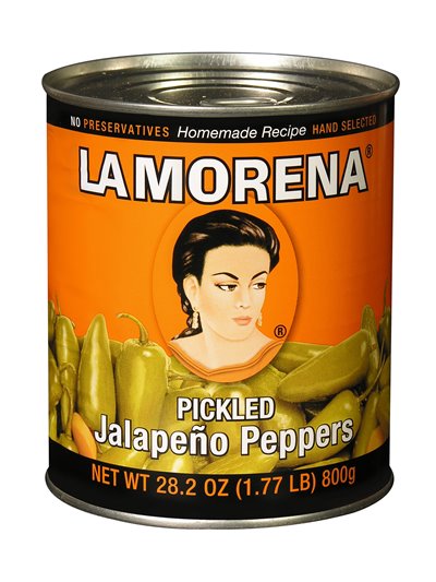 13541 - La Morena Pickled Jalapeño Peppers - 28.2 oz. (Pack of 12) - Box:  - Loc: H12