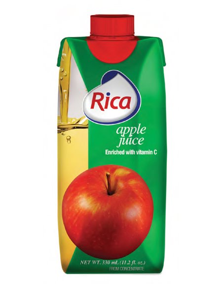 15967 - Rica Juice Apple - 330ml (Pack of 18) - Box:  - Loc: F2