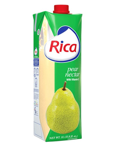 15993 - Rica Juice Pear - 1 Lt. (Pack of 12) - Box:  - Loc: F3