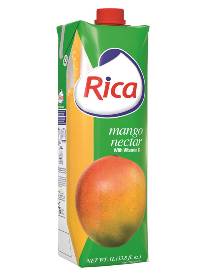 15994 - Rica Juice Mango - 1 Lt. (Pack of 12) - Box:  - Loc: F4