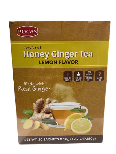 16039 - Pocas Honey Ginger Tea, Lemon Flavor - 18gr/20 Bags. (Case Of 24) - Box:  - Loc: M2