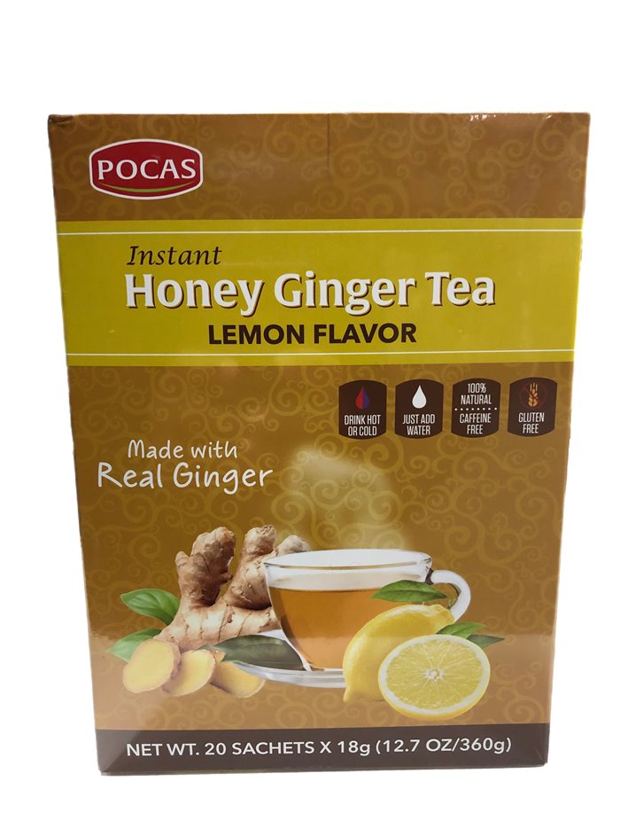 16039 - Pocas Honey Ginger Tea, Lemon Flavor - 18gr/20 Bags. (Case Of 24) - Box:  - Loc: M2