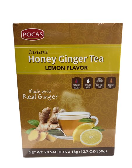 16039 - Pocas Honey Ginger Tea, Lemon Flavor - 18gr/20 Bags. (Case Of 24) - Box:  - Loc: M2