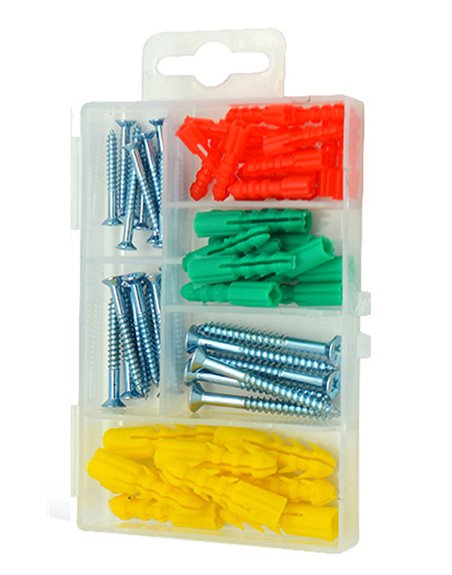 15141 - Screw & Plastic Anchor Assortmen - 94 Pieces ( TS-H303 ) - Box:  - Loc: A1