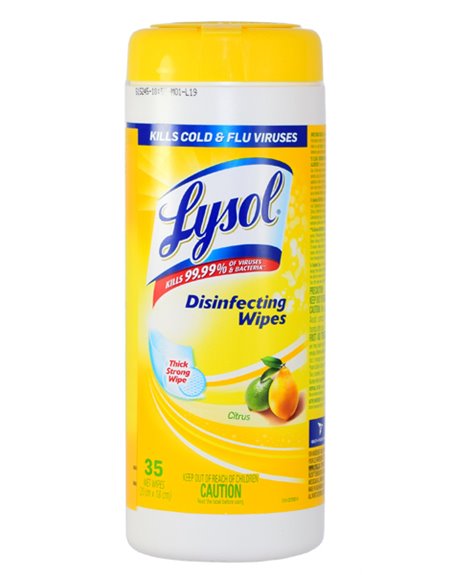 16180 - Lysol Disinfectant Wipes, Citrus - 35ct - Box:  - Loc: I8