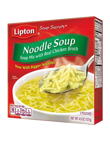 16296 - Lipton Noodle Soup 2 Pouches - 4.5 oz (Case of 112) - Box:  - Loc: 12P