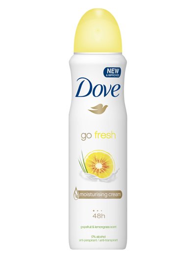 16634 - Dove Deodorant Spray, Go Fresh Grapefruit & Lemongrass - 150ml - Box:  - Loc: K9