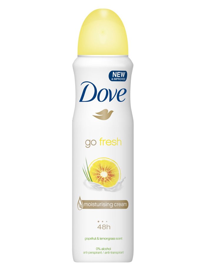 16634 - Dove Deodorant Spray, Go Fresh Grapefruit & Lemongrass - 150ml - Box:  - Loc: K9
