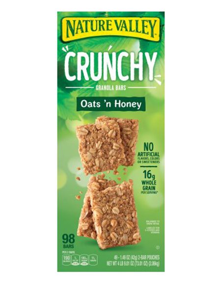 16652 - Nature Valley Crunchy, Oats 'n Honey - (49 Packs) - Box:  - Loc: M2