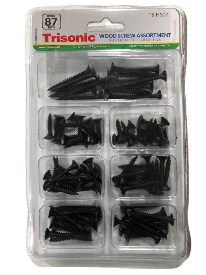 7941 - Trisonic Wood Screw Assortment - 87 Pieces ( TS-H307 ) - Box:  - Loc: A1