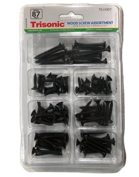 7941 - Trisonic Wood Screw Assortment - 87 Pieces ( TS-H307 ) - Box:  - Loc: A1