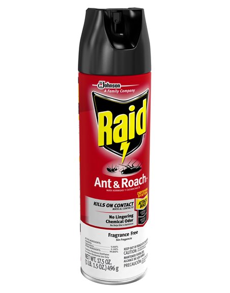16819 - Raid Ant & Roach, Fragrance Free (11717) - 17.5 oz. (Case of 12) - Box:  - Loc: I12