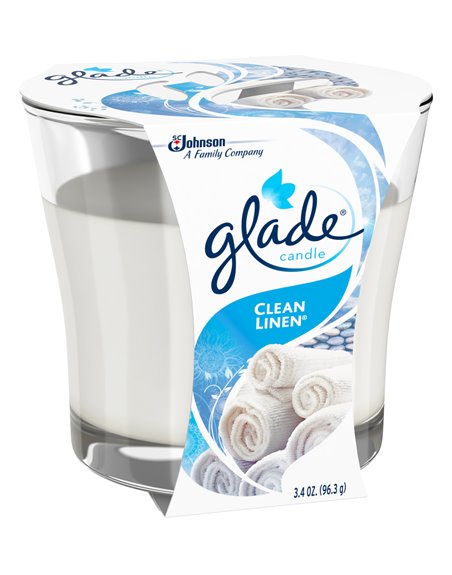 17079 - Glade Candle Clean Linen - 3.4 oz. (Case of 6) - Box:  - Loc: I5