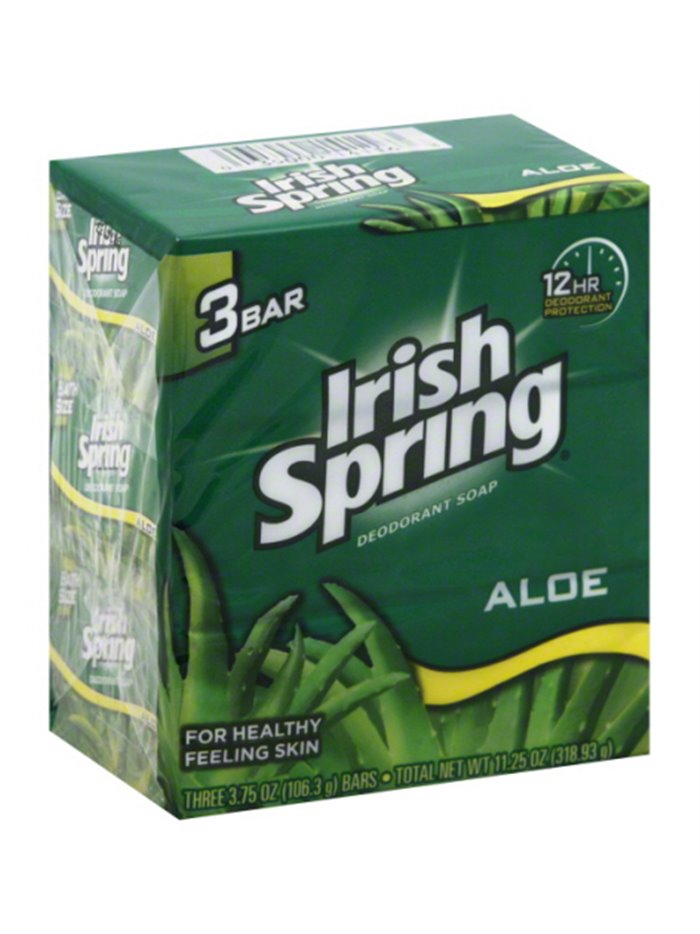 17094 - Irish Spring Soap Bar, Aloe - 3.75 oz. (3 Pack) - Box:  - Loc: K10