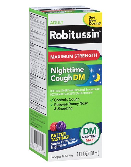 17124 - Robitussin Adult Nighttime DM Max - 4 fl. oz. - Box:  - Loc: K3