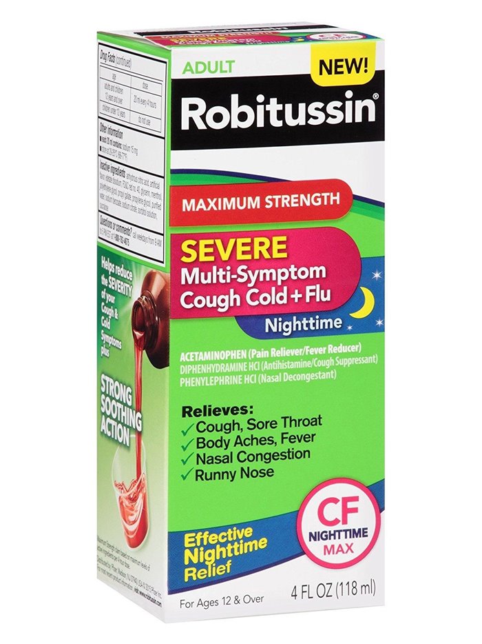17126 - Robitussin Adult Nighttime CF Max - 4 fl. oz. - Box:  - Loc: K3