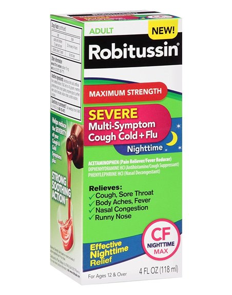 17126 - Robitussin Adult Nighttime CF Max - 4 fl. oz. - Box:  - Loc: K3