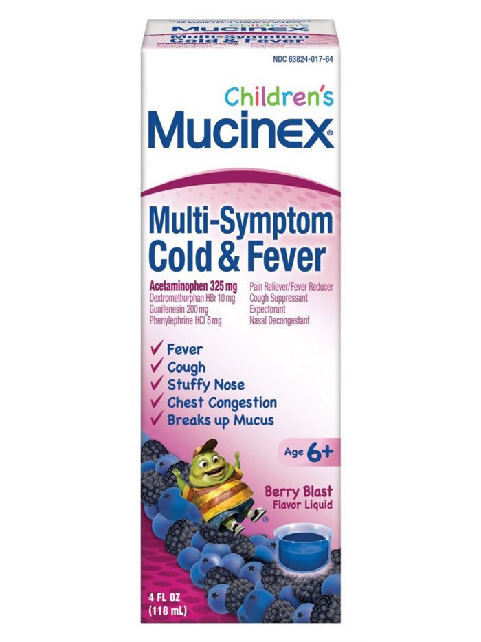 17154 - Mucinex Children's M-S Cold & Fever - 4 fl. oz. - Box:  - Loc: 31P