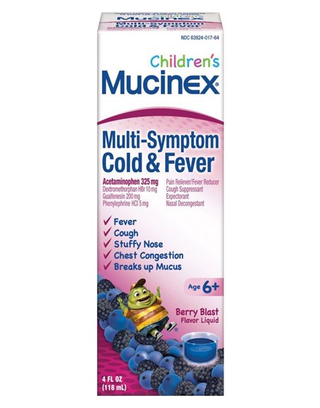 17154 - Mucinex Children's M-S Cold & Fever - 4 fl. oz. - Box:  - Loc: 31P