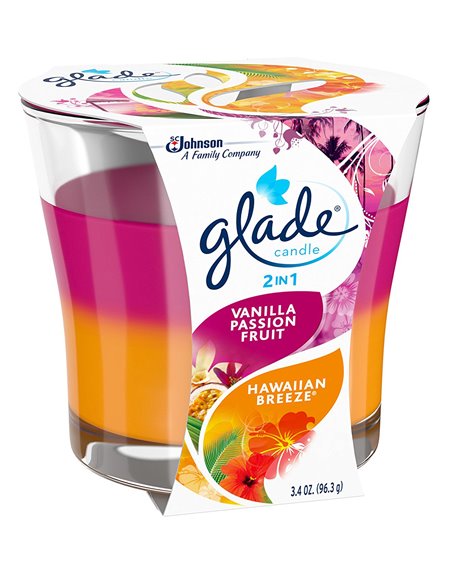 17294 - Glade Candle 2in1 Hawaiian & Vanilla - 3.4 oz. (Case of 6) - Box:  - Loc: 41F