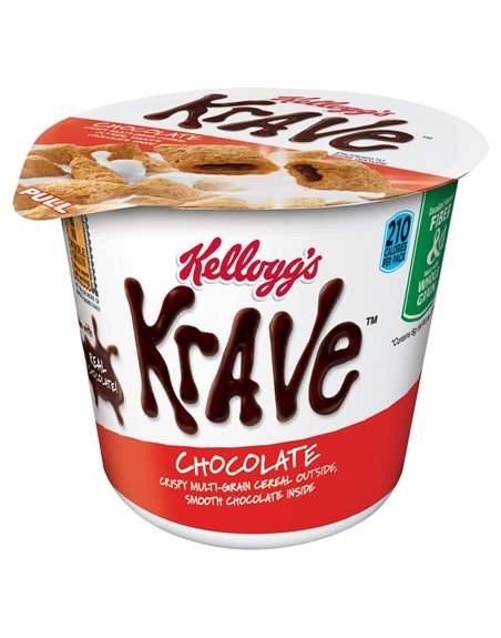 11270 - Kellogg's Krave Chocolate Cereal Cups - 6 Pack - Box:  - Loc: E5