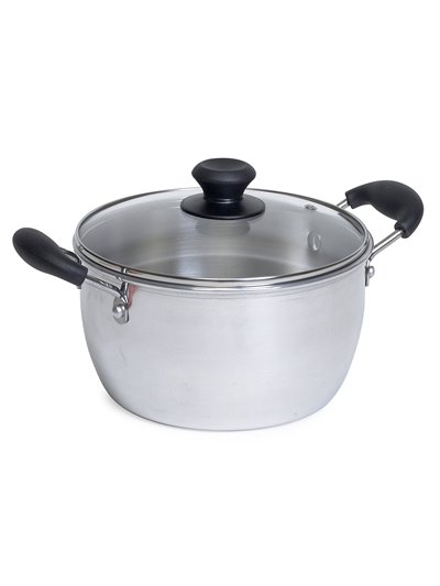 17869 - Imusa Aluminum Sauce Pot W/Glass Lid, 8 Qt. - Box:  - Loc: J10
