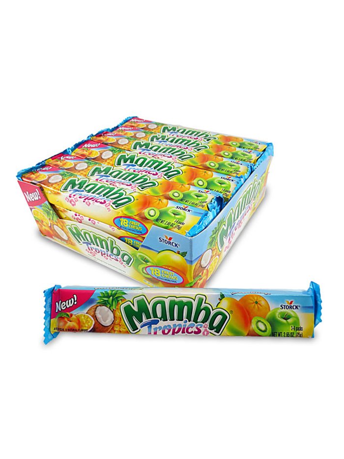 18005 - Mamba Tropics Fruit Chews - 24ct - Box:  - Loc: L8