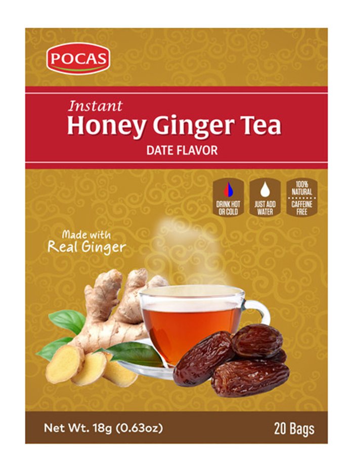 18047 - Pocas Honey Ginger Tea, Date - 18gr/20 Bags. (Case Of 24) - Box:  - Loc: R4