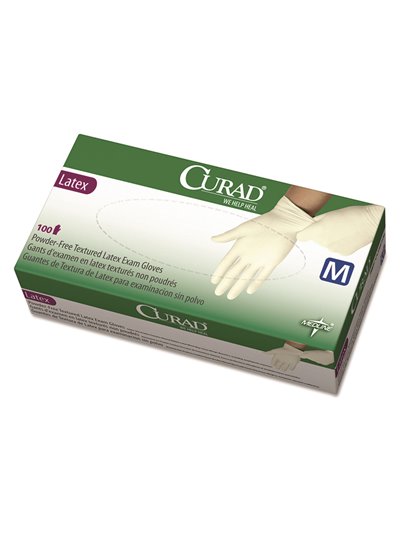 18119 - Latex Gloves Powder Free, Medium - 100 Pieces - Box:  - Loc: I12