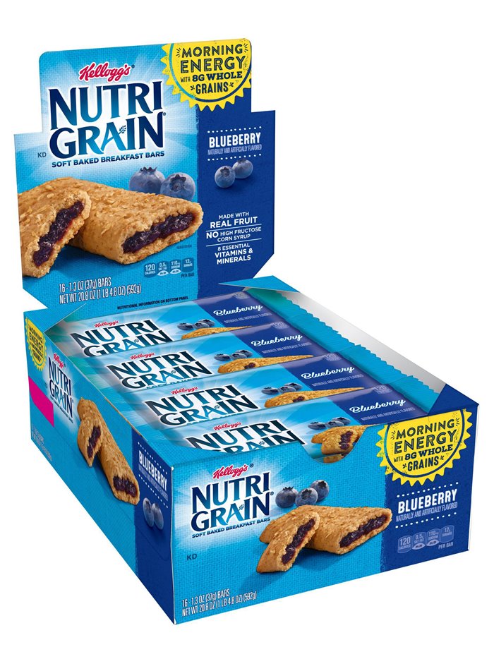 18169 - Nutri Grain Blueberry, 1.3 oz. - 16 Bars - Box:  - Loc: N7