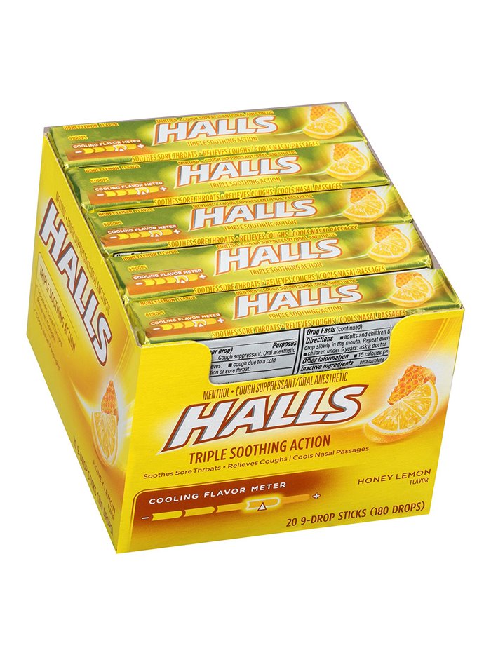 18172 - Halls Honey Lemon ( RP ) - 20ct - Box:  - Loc: N1