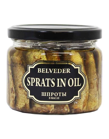 18274 - Belveder Smoked Sprats In Oil - 8.8 oz ( GLASS JAR ) (Case of 24) - Box:  - Loc: H5