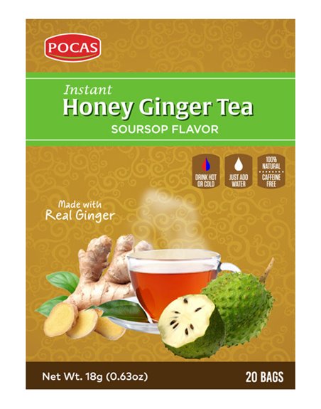 18386 - Pocas Honey Ginger Tea, Soursop Flavor - 18gr/20 Bags. (Case Of 24) - Box:  - Loc: R4
