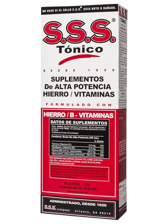 18607 - S.S.S. Tonic with Iron and B-Vitamins - 10 fl. oz. - Box:  - Loc: K2-99