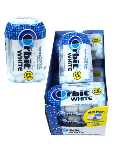 18728 - Orbit White Peppermint Gum - 9/15 Pcs - Box:  - Loc: N2